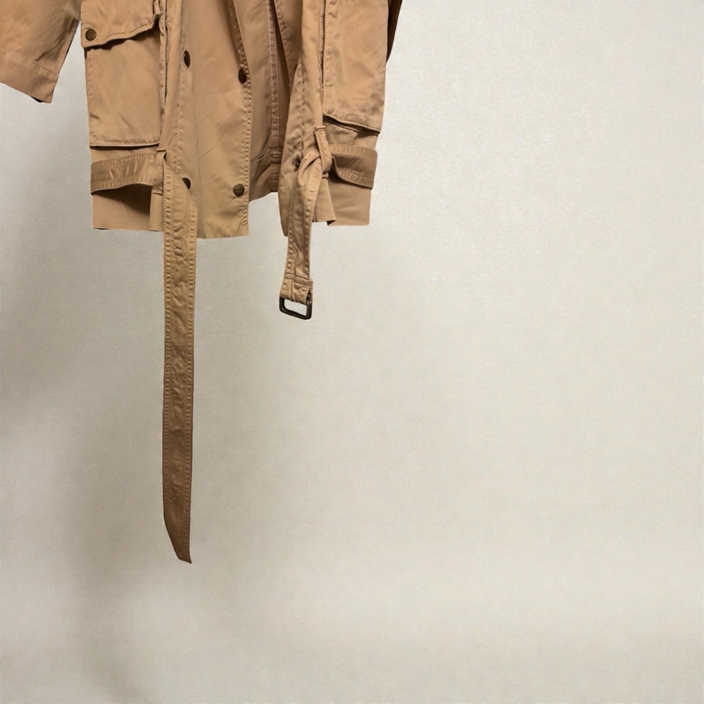 Current Elliott Women's Tan Double-Breasted Infantry Military Jacket - Picture 3 of 11